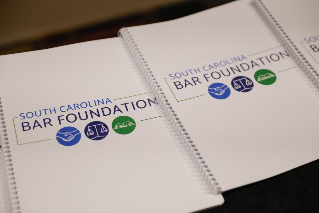 South Carolina Bar Foundation planners featuring organization logos on the cover.