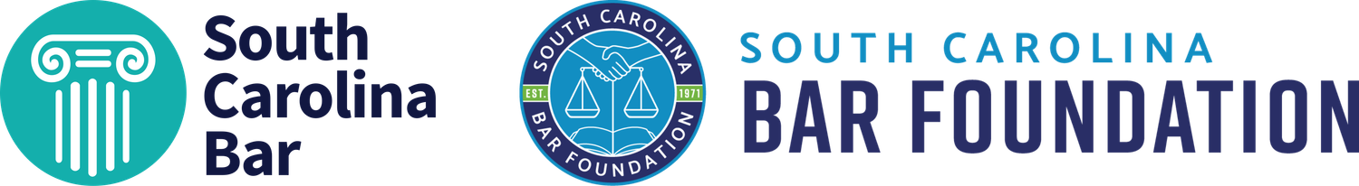 The South Carolina Bar logo and The South Carolina Bar Foundation logo.